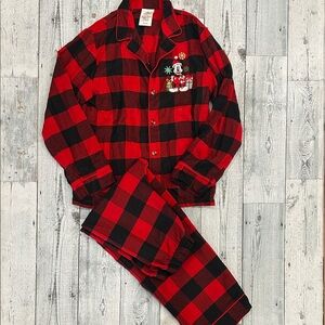 Disney Red and Black Buffalo Plaid Mickey Mouse Pajama Set